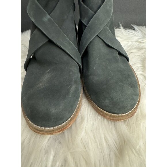 Free People Las Palmas Gray Ankle Boot Booties Size 37 US 6.5 Comfort - Picture 12 of 16